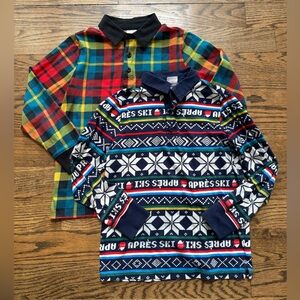 Hanna Andersson Boys Long Sleeve Polo Bundle Size 8 Apres Ski Nordic + Plaid